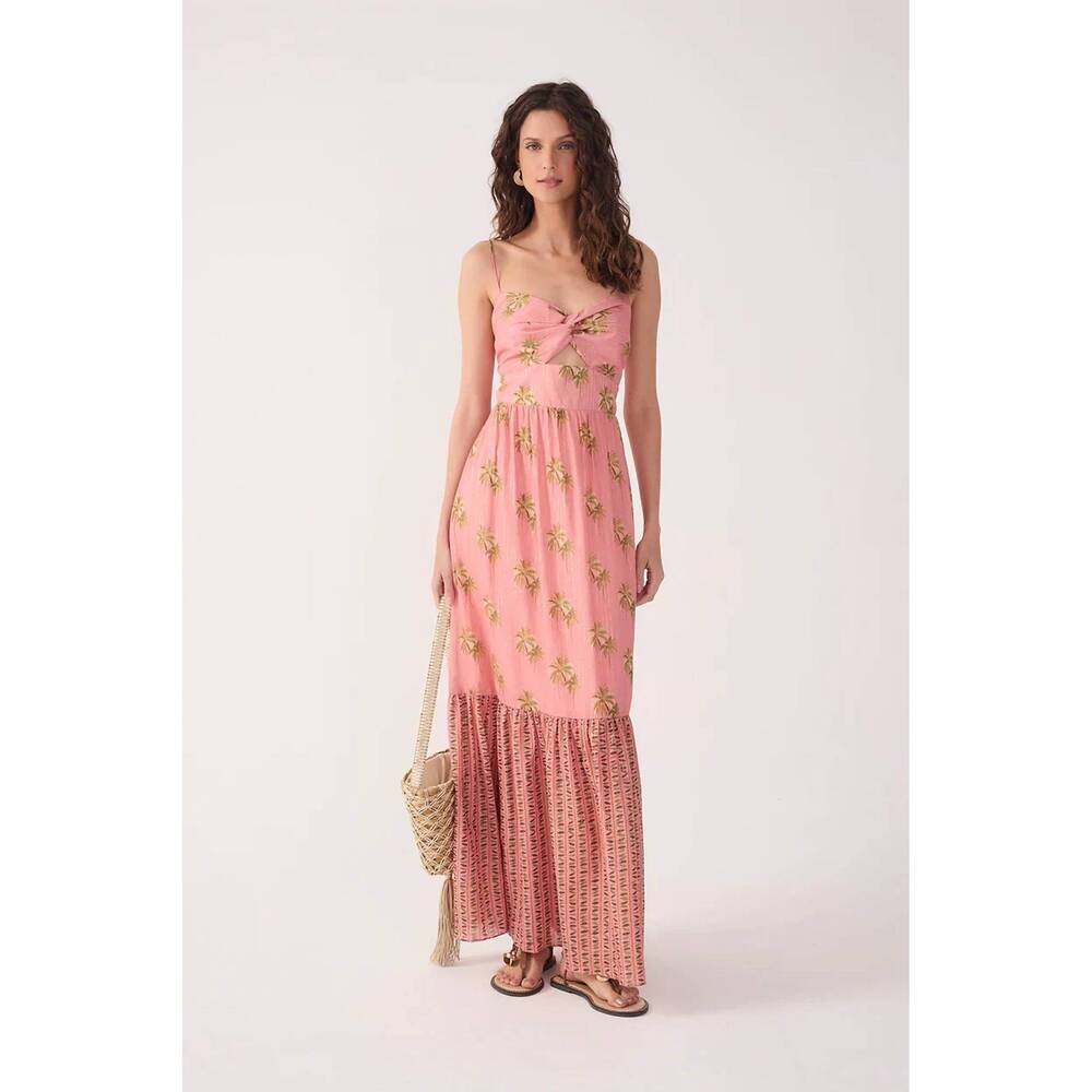 NEW DRESS TO cut-out tiered maxi dress in pink oásis